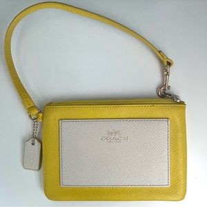 Coach Color-block Zip Top Wristlet